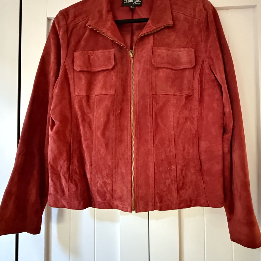 Chadwicks Women's Red Suede Utility Jacket